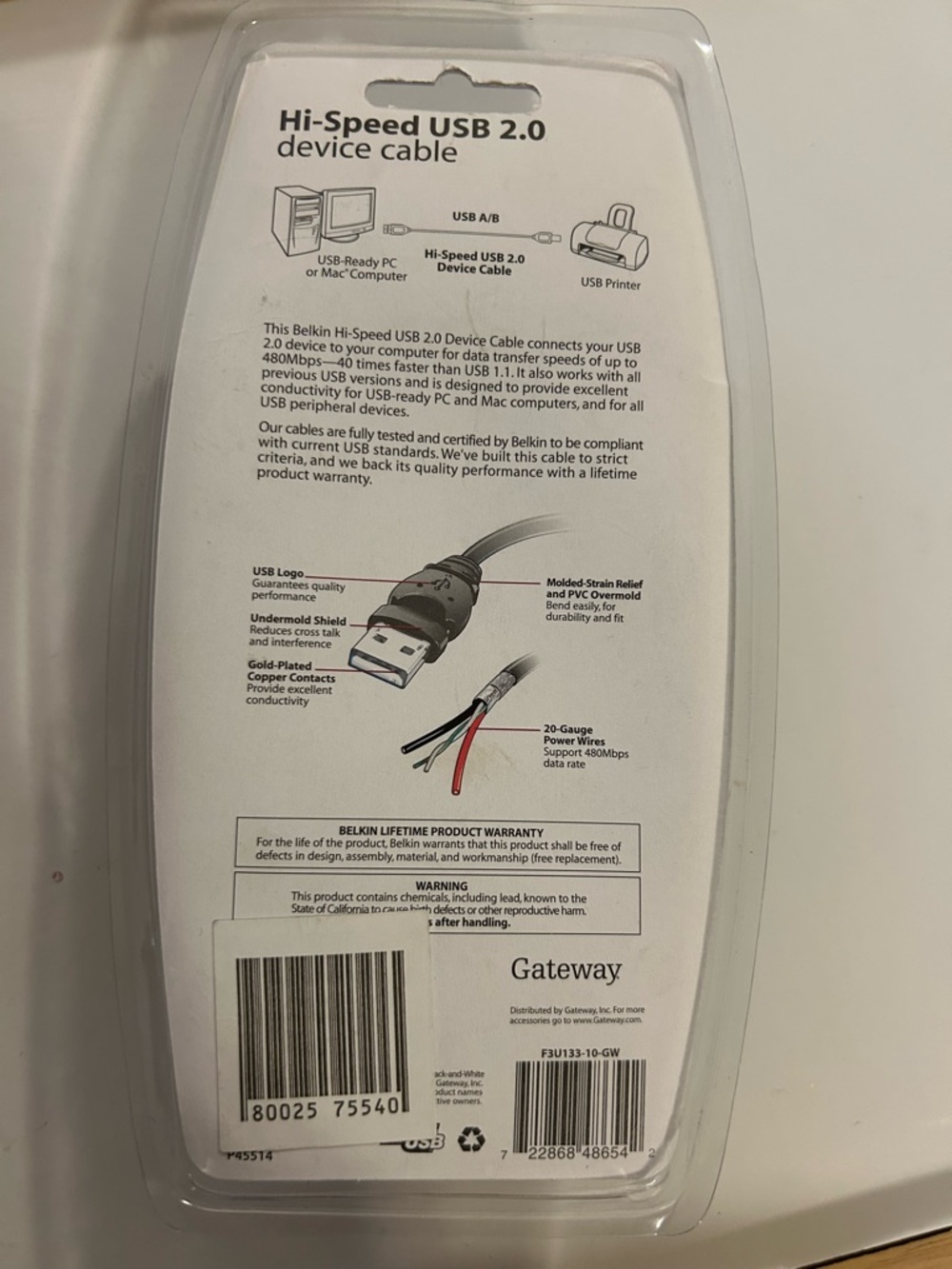 Hi-Speed USB 2.0 device cable - Picture 2 of 3